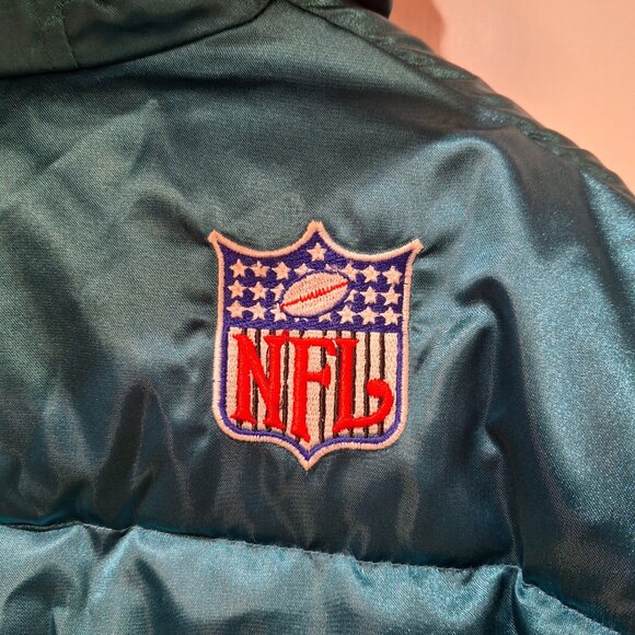 Green Bay Packer's 90s Vintage Fur Trim Hooded Jacket - Picture 6 of 16